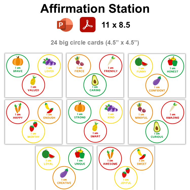 Affirmation Station - Healthy Eating | Editable
