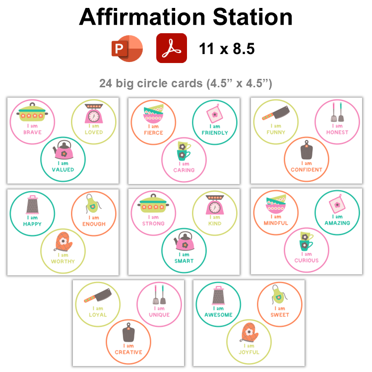 Affirmation Station - Kitchen Utensils | Editable