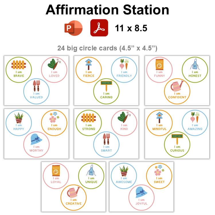 Affirmation Station - Spring Garden | Editable