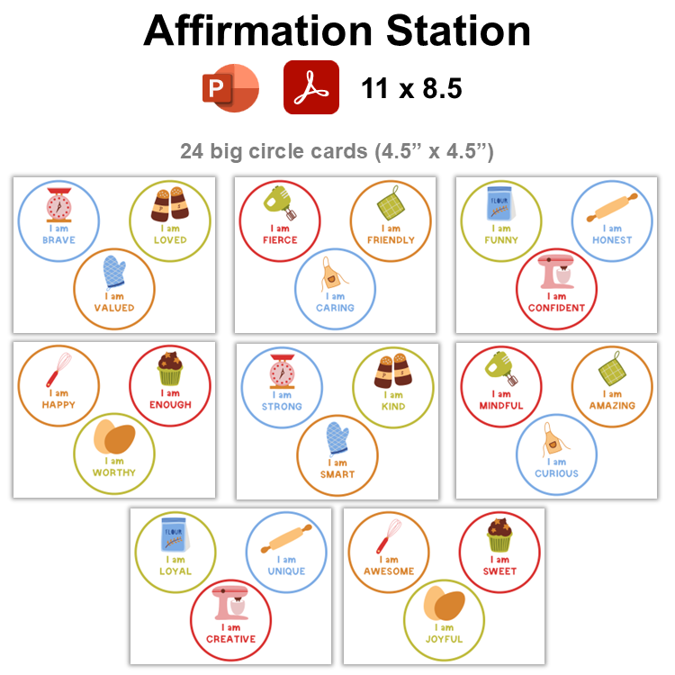 Affirmation Station - Colorful Baking | Editable