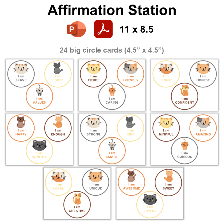 Affirmation Station - Little Cat | Editable