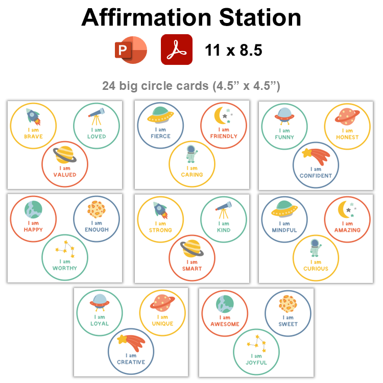 Affirmation Station - Space | Editable