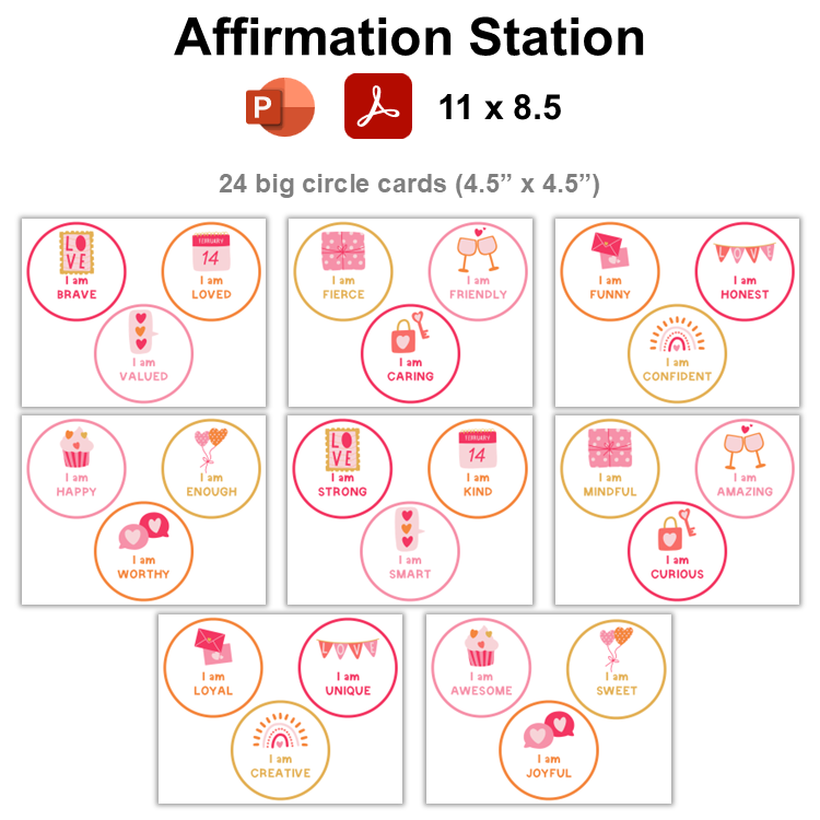 Affirmation Station - Pink Valentine | Editable