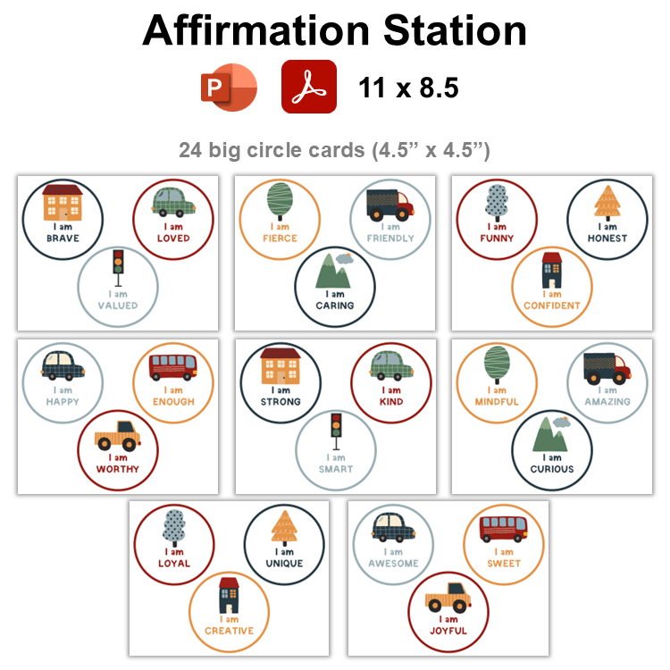 Affirmation Station - Little Town | Editable
