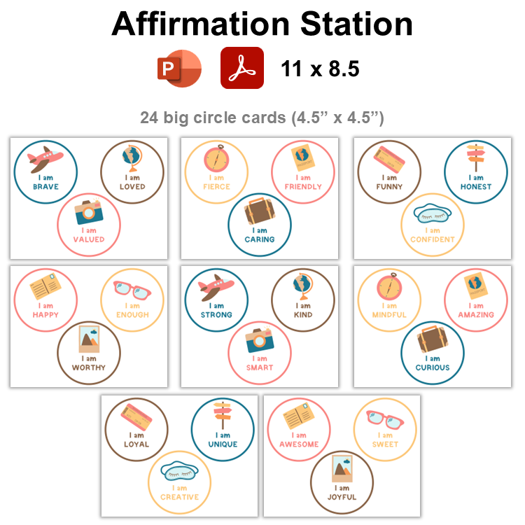 Affirmation Station - Travel the World | Editable