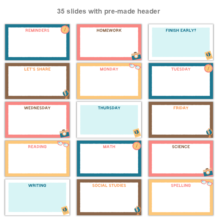 Google Slides Templates Daily Agenda - Travel the World | Editable