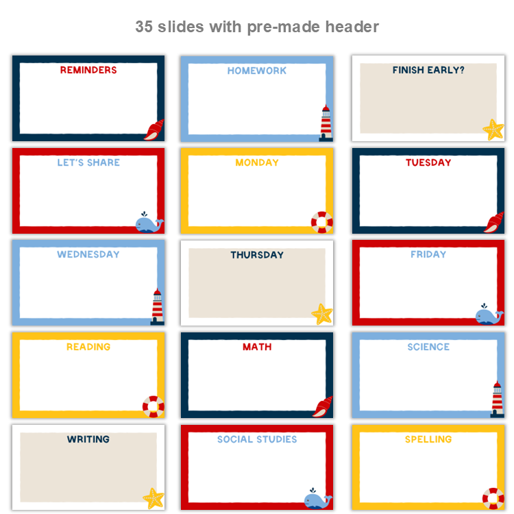 Google Slides Templates Daily Agenda - Nautical | Editable