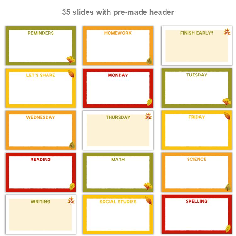 Google Slides Templates Daily Agenda - Autumn Leaves | Editable