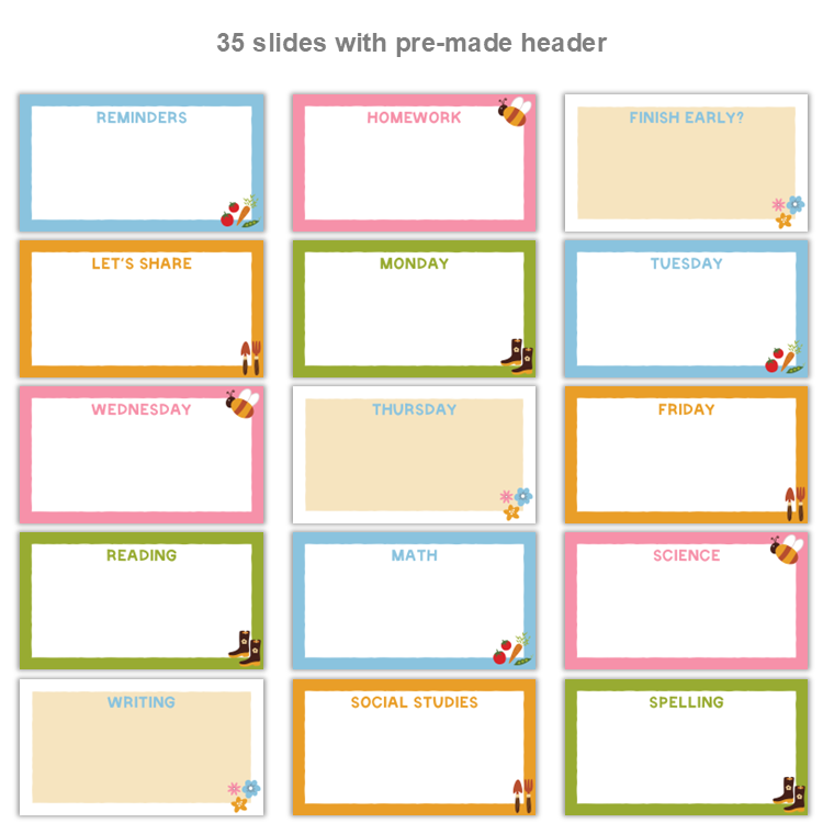 Google Slides Templates Daily Agenda - Colorful Spring | Editable