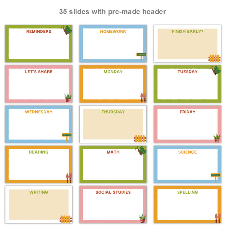 Google Slides Templates Daily Agenda - Spring Garden | Editable