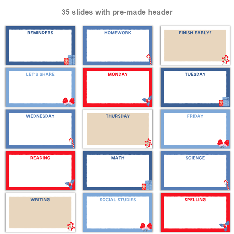Google Slides Templates Daily Agenda - Blue Winter | Editable