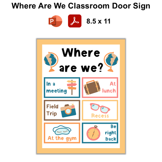 Where Are We Classroom Door Sign - Travel the World | Editable