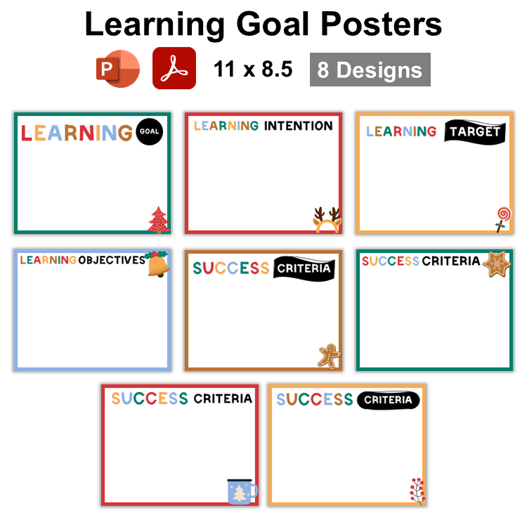 Learning Goal Posters - Bright Christmas | Editable