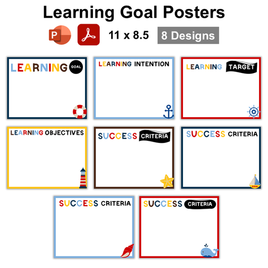 Learning Goal Posters - Nautical | Editable