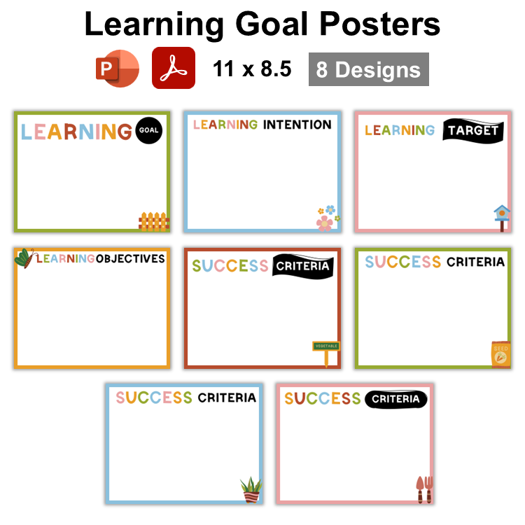 Learning Goal Posters - Spring Garden | Editable