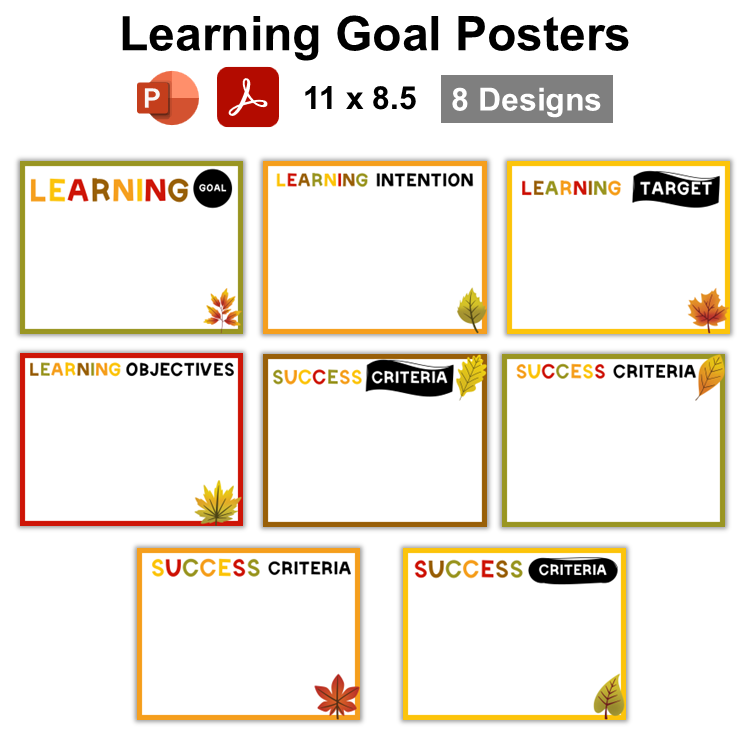 Learning Goal Posters - Autumn Leaves | Editable