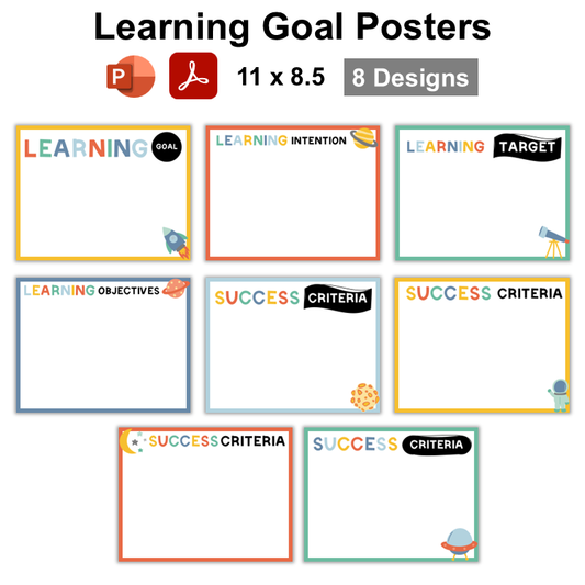 Learning Goal Posters - Space | Editable