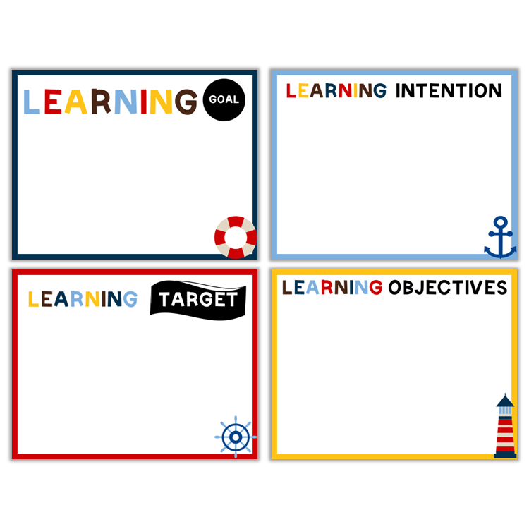 Learning Goal Posters - Nautical | Editable