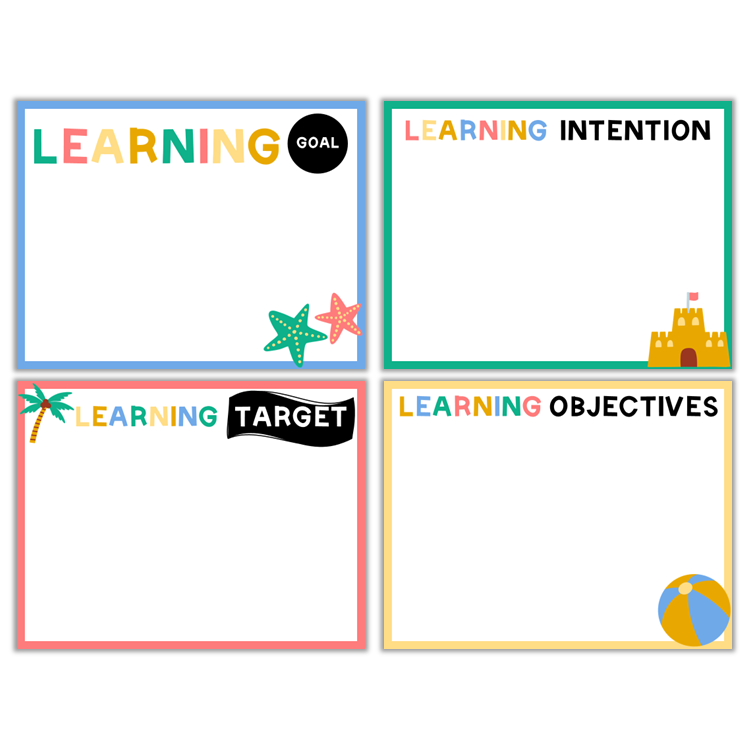 Learning Goal Posters - Summer Beach | Editable