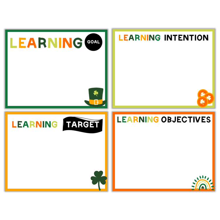 Learning Goal Posters - St. Patrick's Day | Editable
