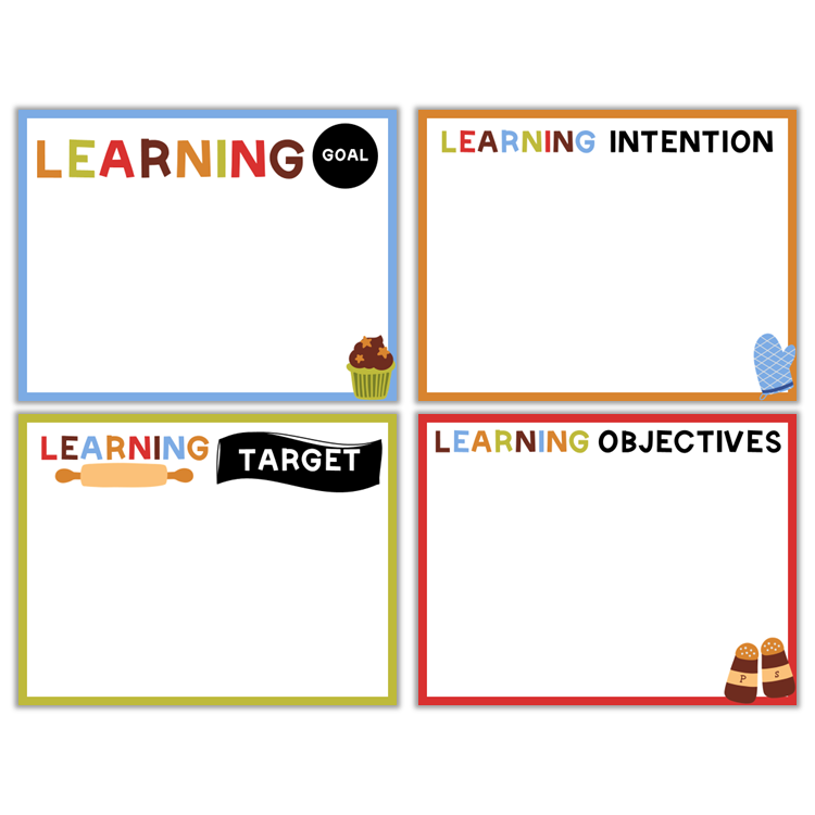 Learning Goal Posters - Colorful Baking | Editable
