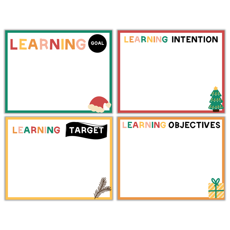 Learning Goal Posters - Cute Christmas | Editable
