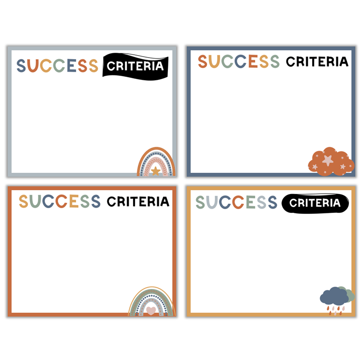 Learning Goal Posters - Neutral Rainbow | Editable