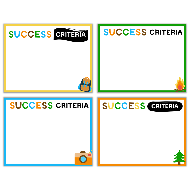 Learning Goal Posters - Camping | Editable