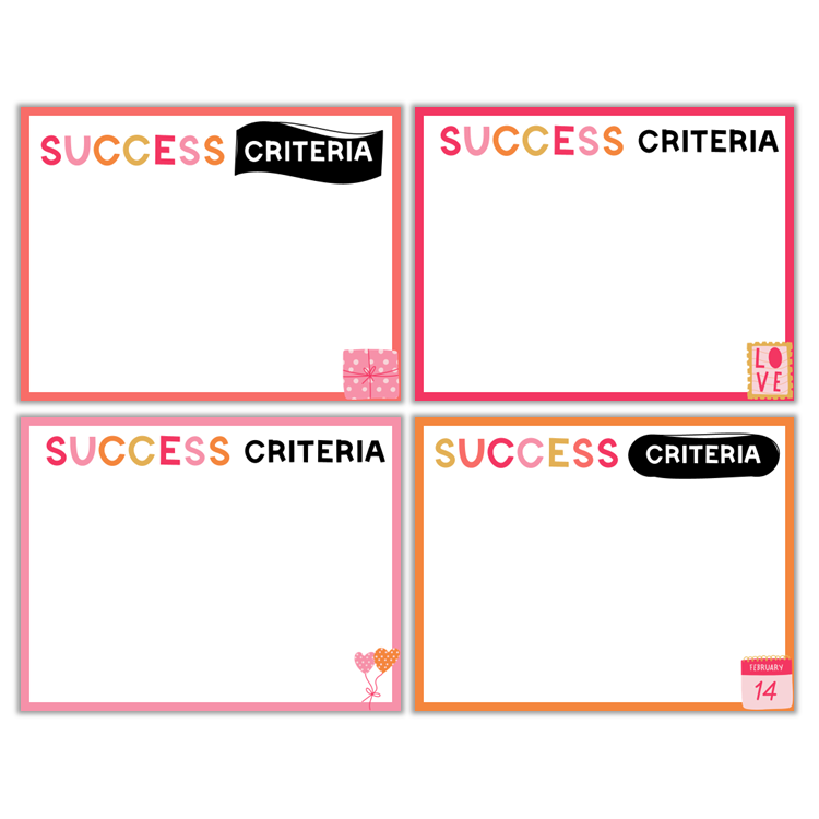 Learning Goal Posters - Pink Valentine | Editable