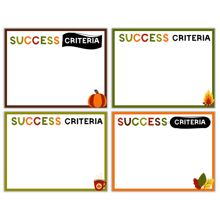 Learning Goal Posters - Hello Fall | Editable