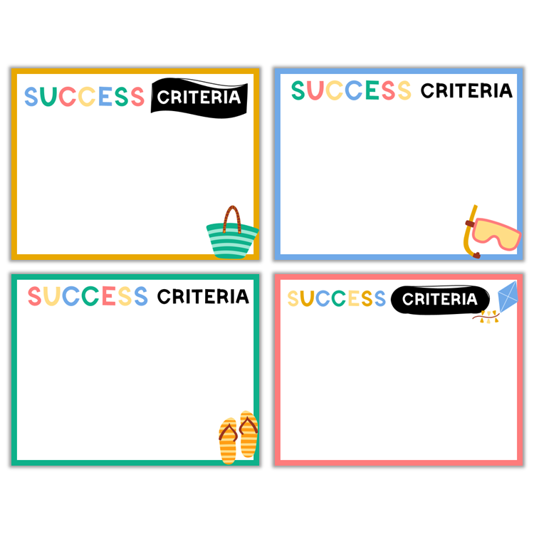 Learning Goal Posters - Summer Beach | Editable