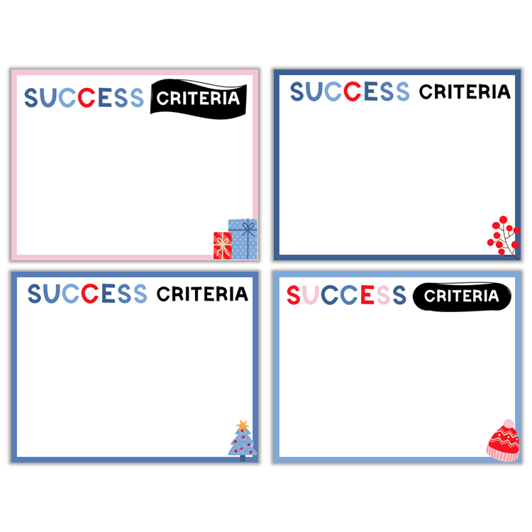 Learning Goal Posters - Blue Winter | Editable