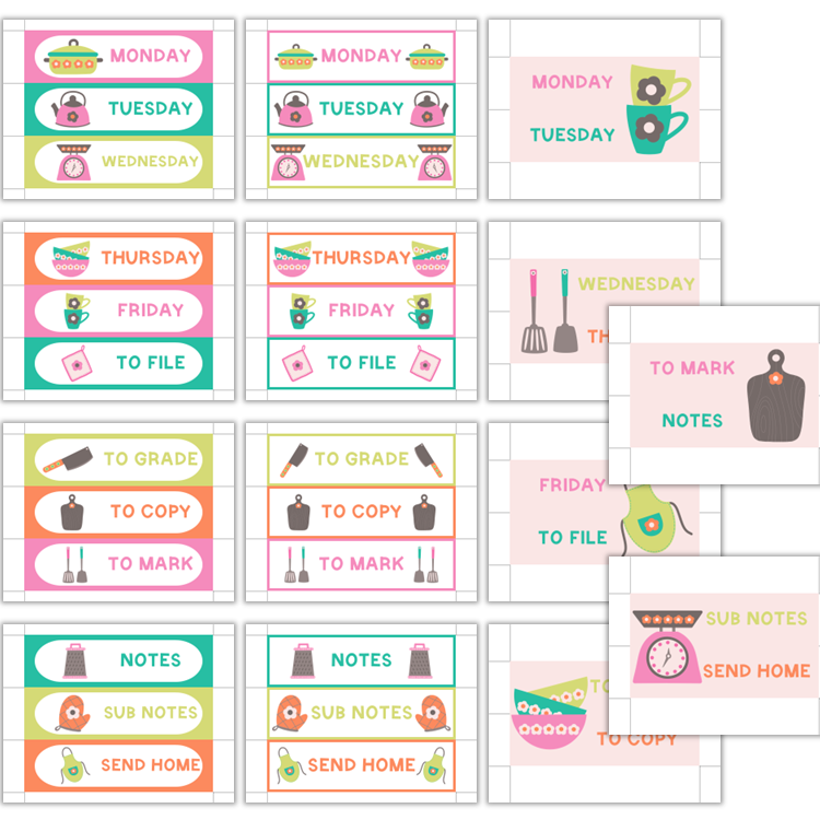 Teacher Trolley Cart Labels - Kitchen Utensils | Editable