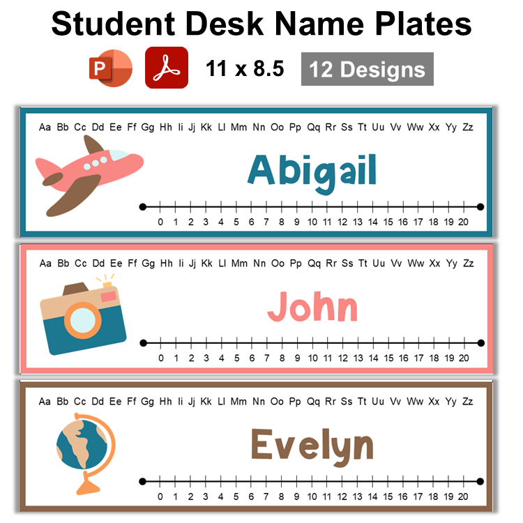Student Desk Name Plates - Travel the World | Editable