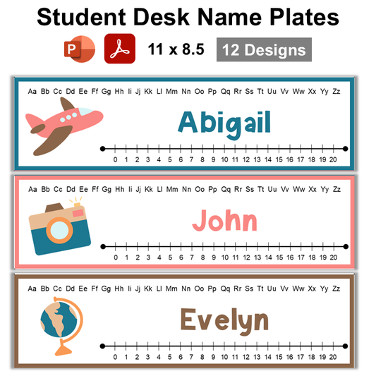Student Desk Name Plates - Travel the World | Editable