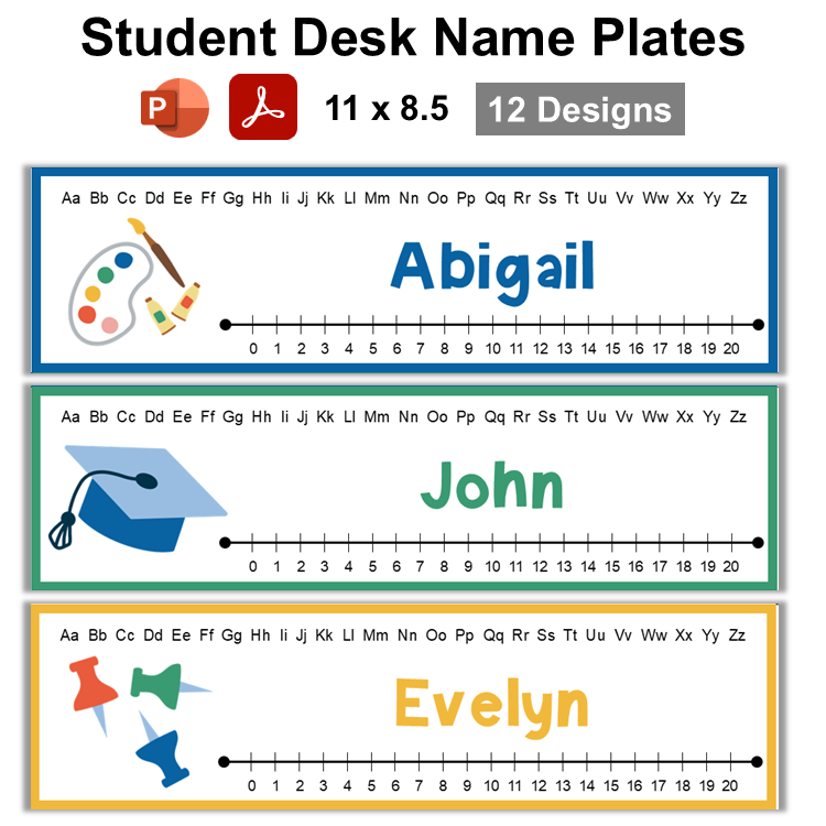 Student Desk Name Plates - School Supplies | Editable