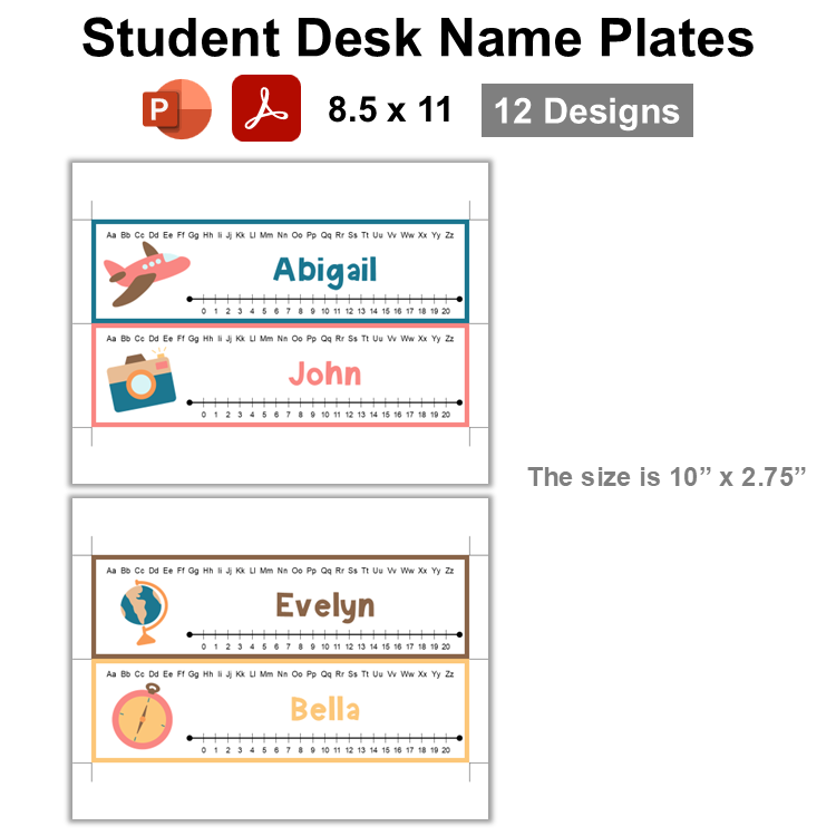 Student Desk Name Plates - Travel the World | Editable