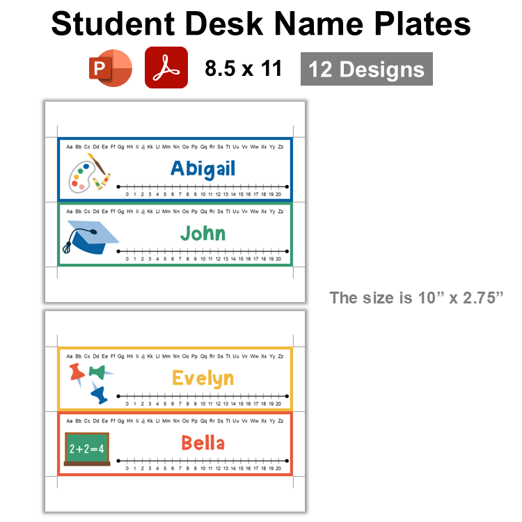 Student Desk Name Plates - School Supplies | Editable