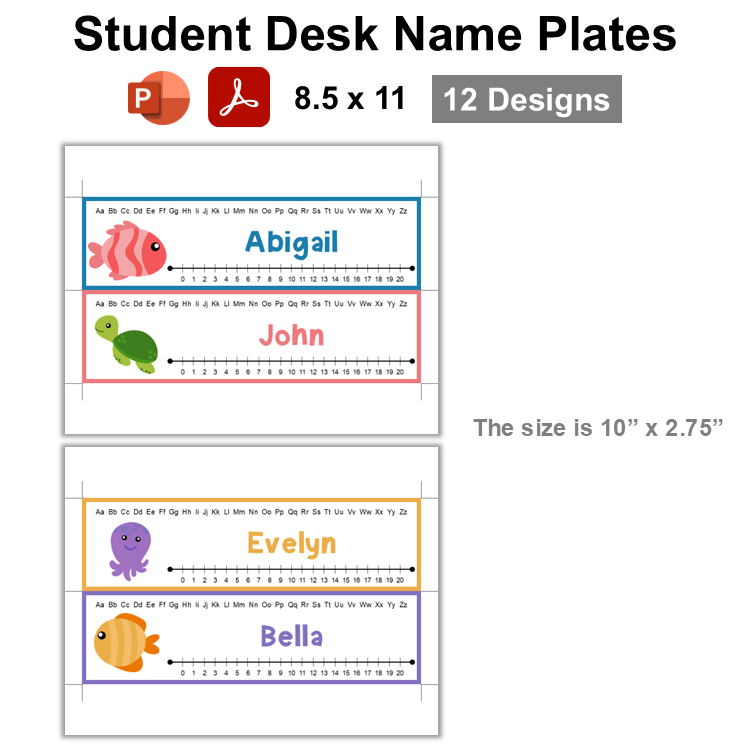 Student Desk Name Plates - Under the Sea | Editable
