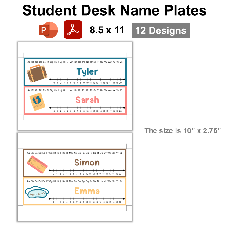 Student Desk Name Plates - Travel the World | Editable