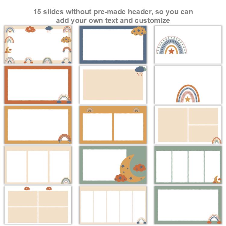 Google Slides Templates Daily Agenda - Neutral Rainbow | Editable