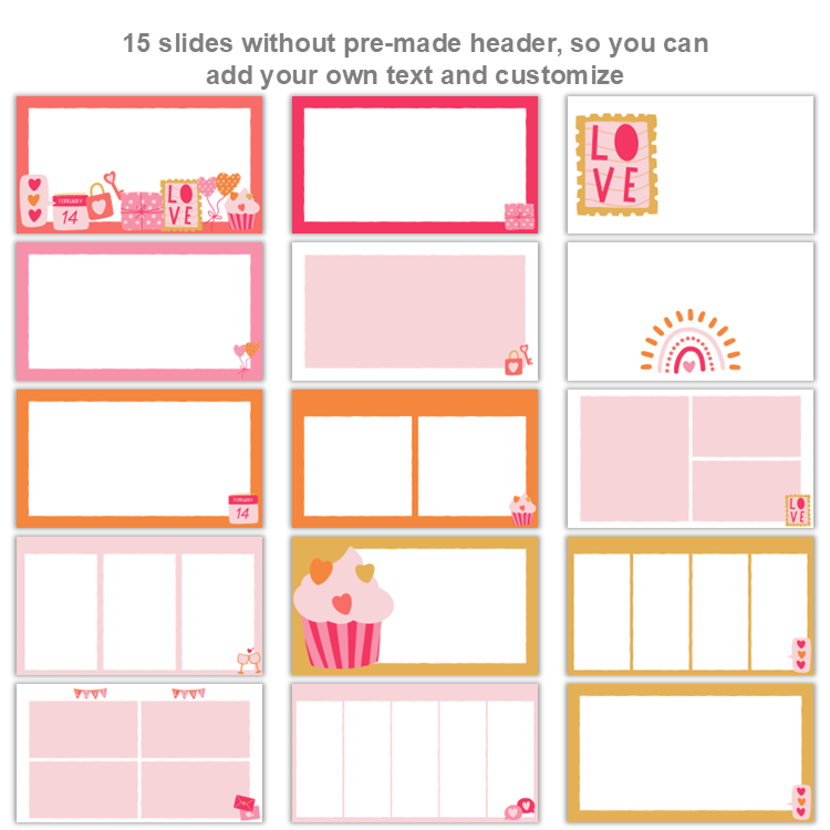 Google Slides Templates Daily Agenda - Pink Valentine | Editable