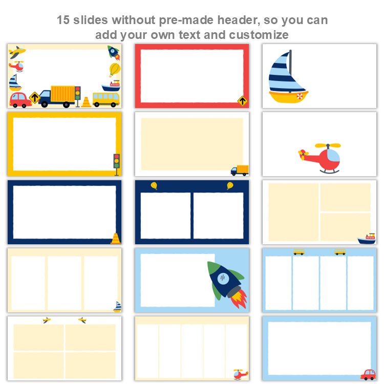 Google Slides Templates Daily Agenda - Cute Transportation | Editable