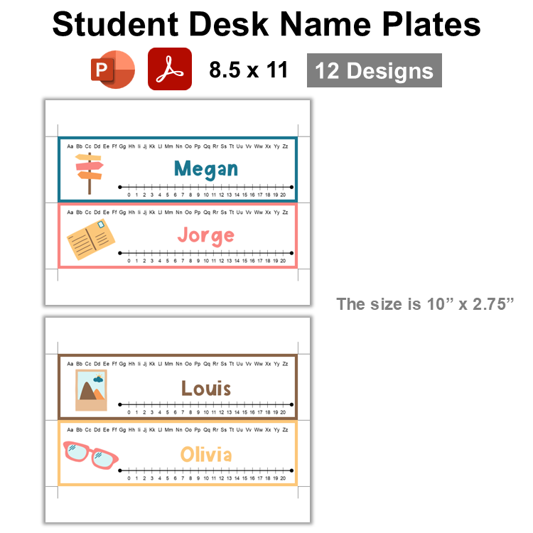 Student Desk Name Plates - Travel the World | Editable