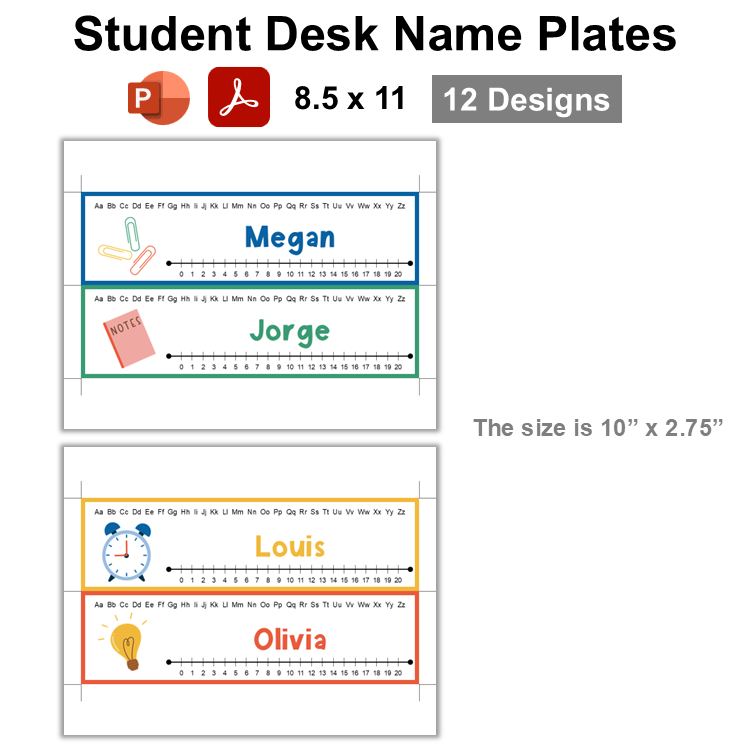 Student Desk Name Plates - School Supplies | Editable