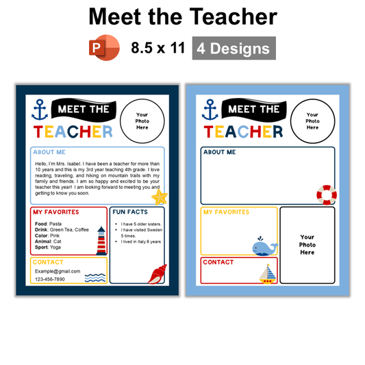 Meet the Teacher - Nautical | Editable