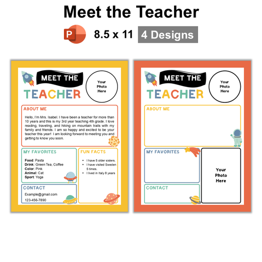 Meet the Teacher - Space | Editable