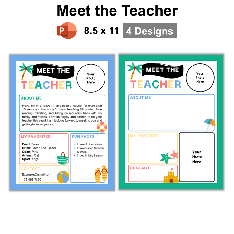 Meet the Teacher - Summer Beach | Editable