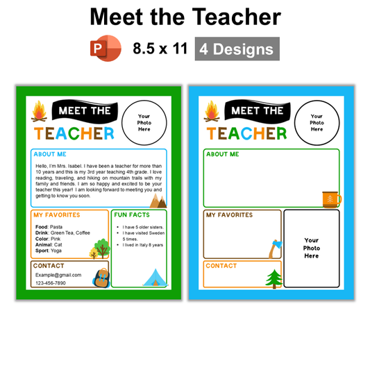 Meet the Teacher - Camping | Editable