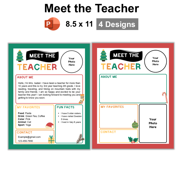 Meet the Teacher - Cute Christmas | Editable